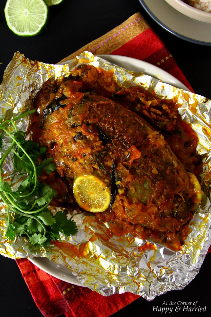 Meen Pollichathu {Baked Fish With Indian Spices}