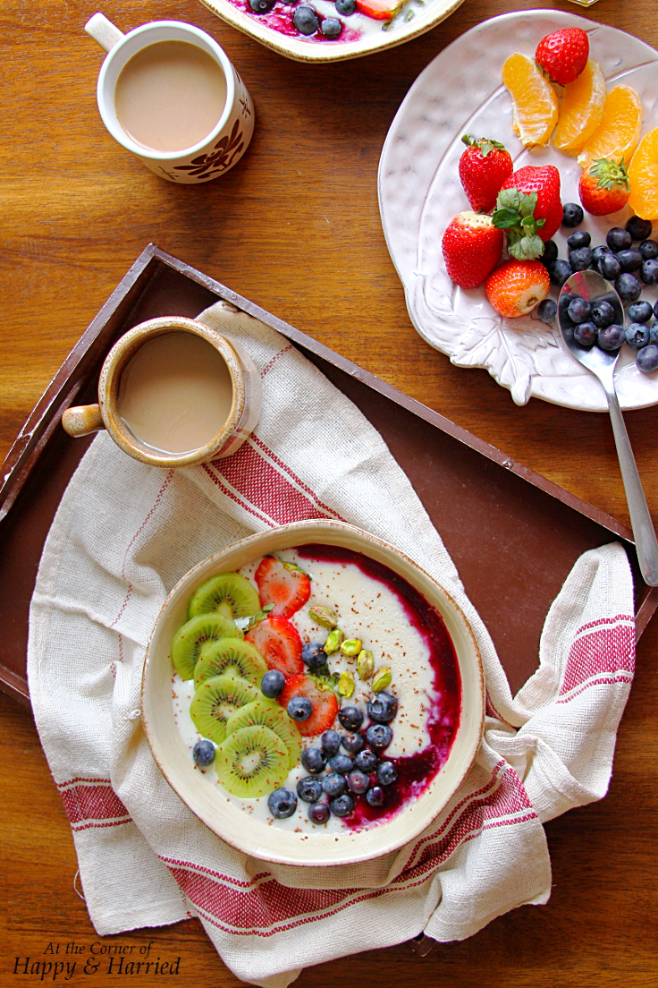 Semolina Porridge, Fruit & Nut Breakfast Bowl